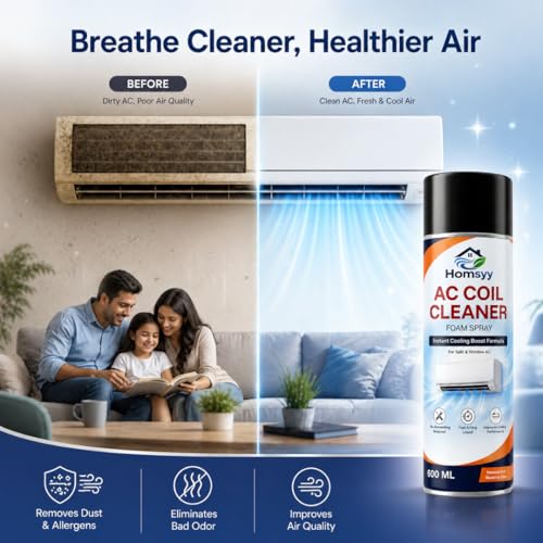Image of AC Cleaning Foam 500ml | AC Foam Cleaner for Split & Window AC | AC Coil Cleaner Spray for Deep Cleaning | Removes Dust, Mold & Odor | Antimicrobial Formula for Better Cooling