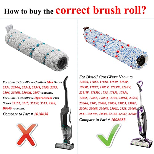 Lemige-2-Pack-Multi-Surface-Brush-Roll-1868-2-Pack-Vacuum-Filter-1866-for-Bissell-CrossWave-2306A-1785A-3888A-Vacuum-Cleaner-Compare-to-Part-1608683-160-8683-1608684 Lemige 2 Pack Multi Surface Brush Roll 1868 2 Pack Vacuum Filter 1866 for Bissell CrossWave 2306A 1785A 3888A Vacuum Cleaner Compare to Part 1608683 160 8683 1608684