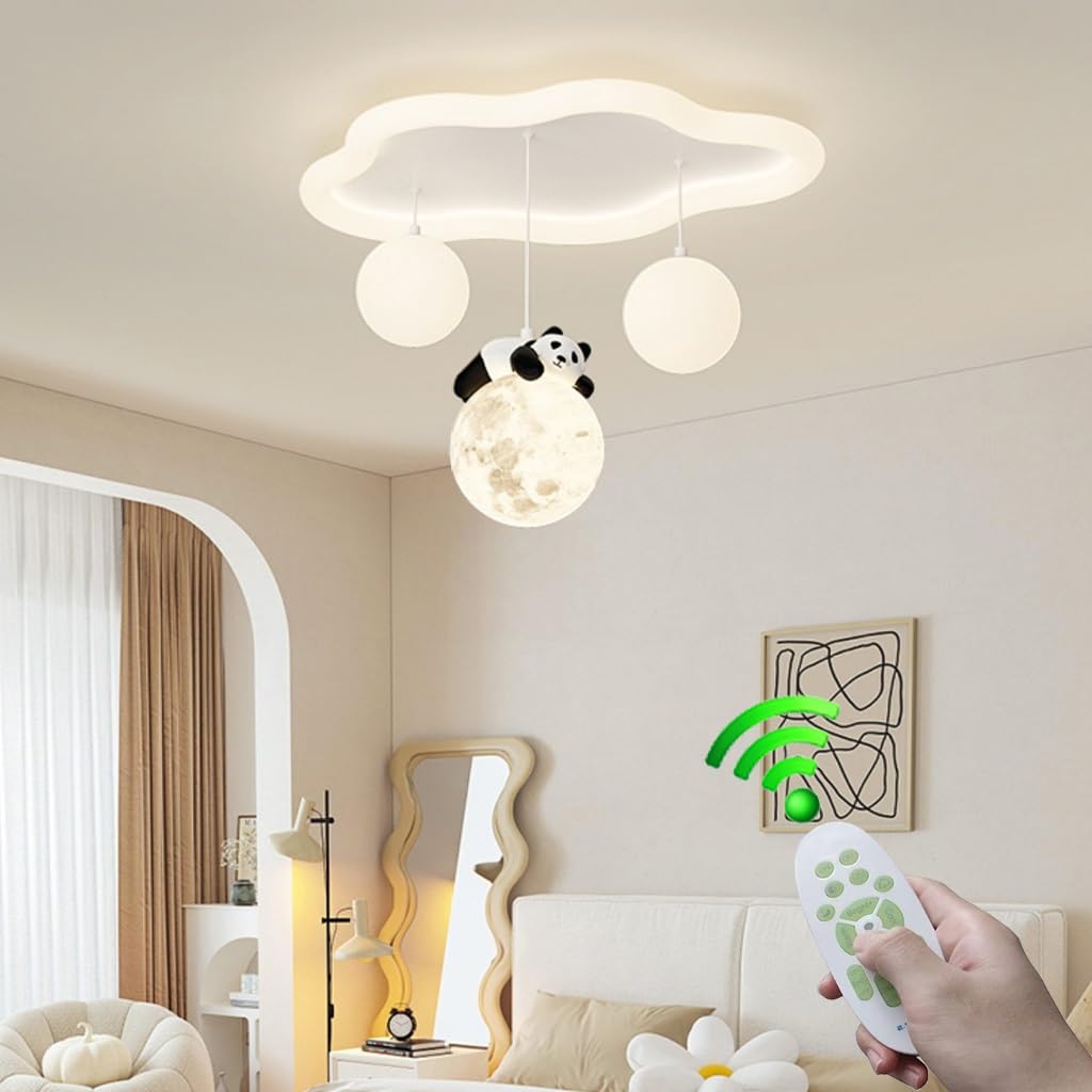Stesulfr Ceiling lamp LED parent-child room warm acrylic ceiling Light dimmable cloud decorative chandelier with remote control indoor dining room kitchen living room creative lighting fixture(4 Style