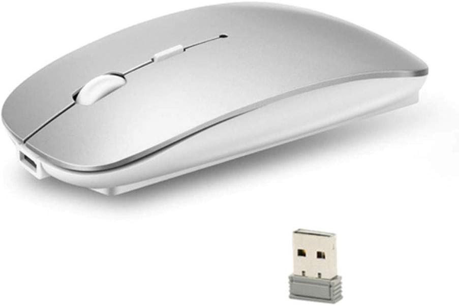 Wireless Mouse,Rechargeable Wireless Mouse,2.4G Slim Mute Silent Click Noiseless Ergonomic Mouse Portable Travel Cordless Mouse USB Compatible PC, Computer, Laptop,B