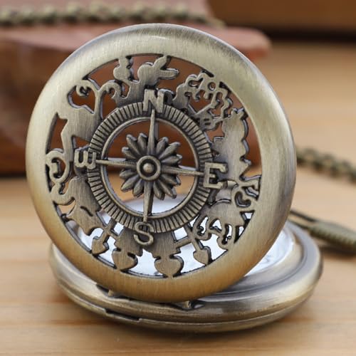Image of Quartz Pocket Watch for Men, White Roman Digital Dial Pocket Watches for Men with Chain