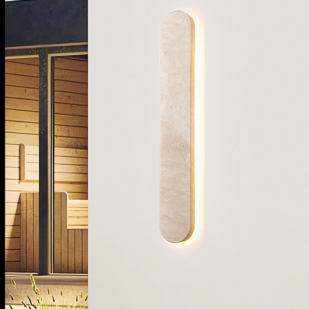 Lampa ścienna nowoczesna dekoracja liniowy długi pasek zewnętrzny kamień naturalny marmurowa lampa do montażu na patio drzwi garaż podwórko hotel