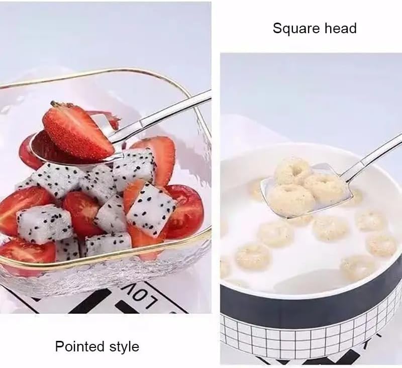 Spoons，Teaspoons， Dessert Spoons 4Pcs/Set Shovel Spoons Stainless Steel TeaSpoons Creative Coffee Spoon for Ice Cream Dessert Tableware Scoop Cutlery Set 4pcs