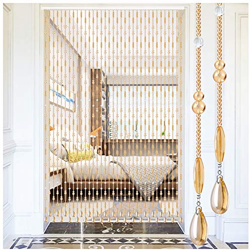 Rideau de perles de cristal moderne pour séparation de pièce et porte 29 brins 100cm
