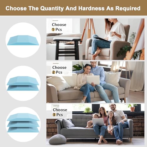 Image of Couch Cushion Support for Sagging Seat - 20 inch x 20 inch High-Density Trapezoid 40D Firm Foam Sofa Cushion Supports, Couch Supporter for Under The Cushions, Blue Set of 1