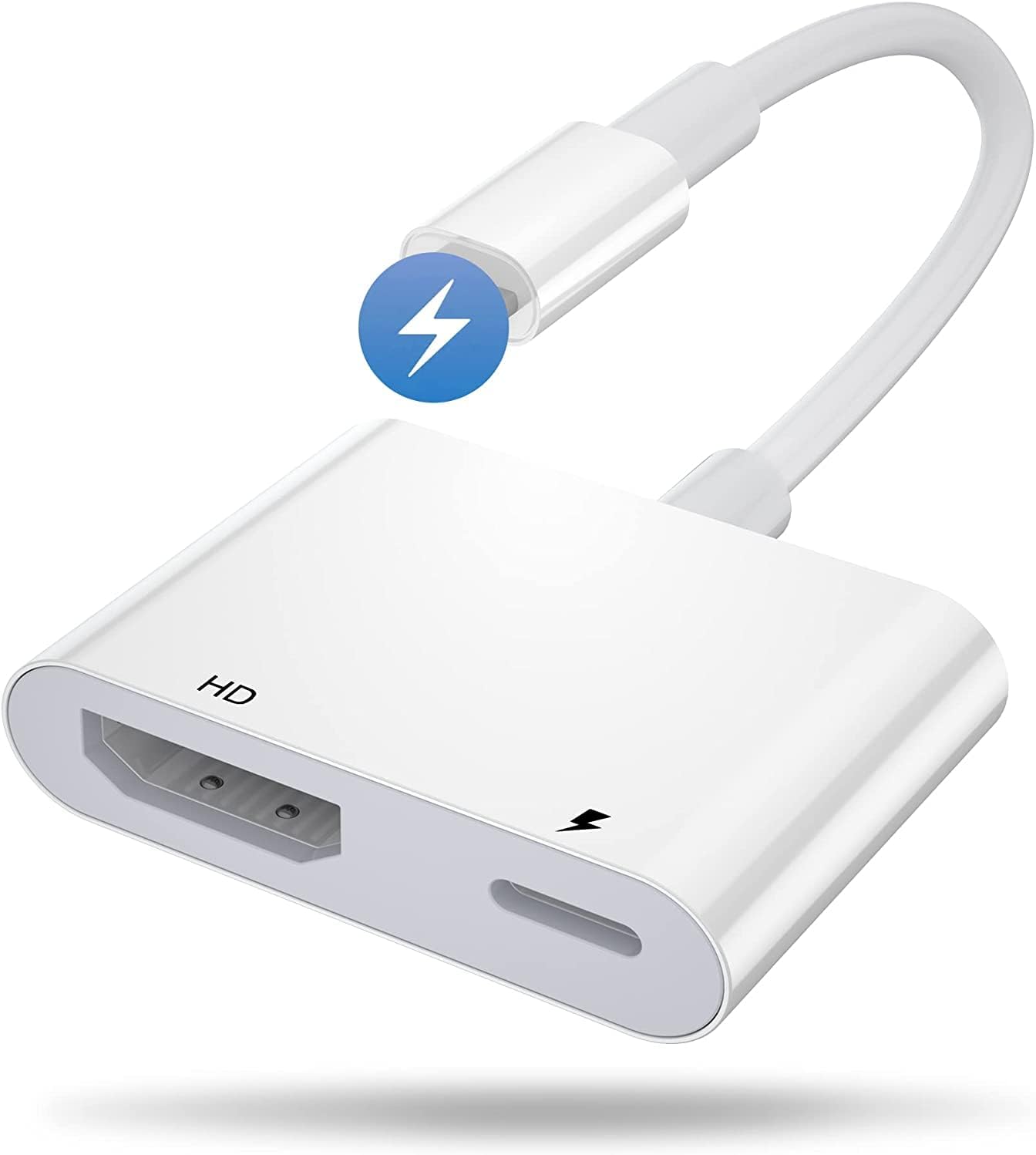 BeckenBower® HDMI Adapter [ No Power Needed ],1080P Digital AV Adapter, [Apple MFi Certified] Sync Screen HDMI Connector Adaptor, Compatible with Phone 14 13 12 11 XS XR X 8 7