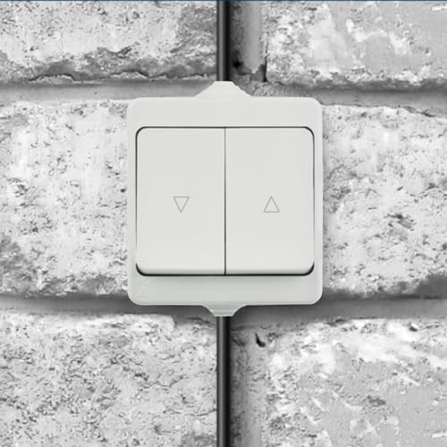 Aufputz Jalousietaster IP54, All-in-One, Serie G1 reinweiß