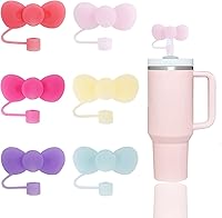 Vista 12 de 3 fundas de popote moradas compatibles con vasos Stanley de 30 y 40 onzas, tapas reutilizables de silicona para popotes, protectores de tapas