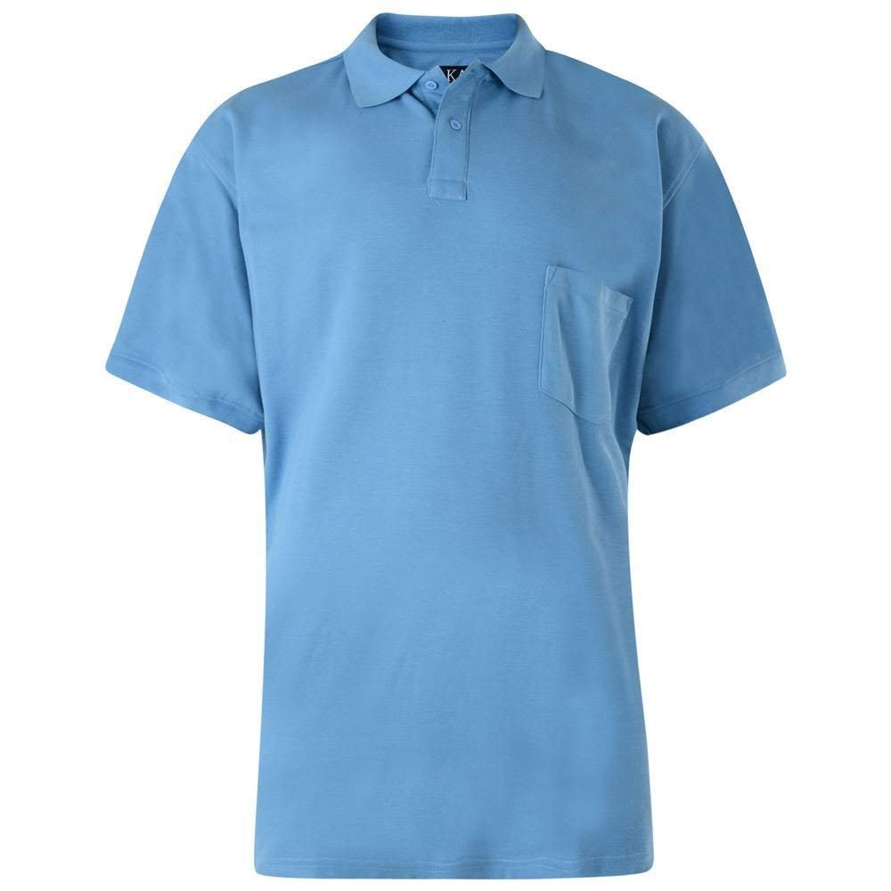 Kam Poly Cotton Soft Fabric Plain Basic Polo Shirt in Powder Blue in 6XL