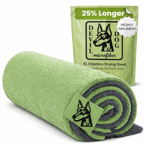 Image of XL Car Drying Towel for Trucks - 1200 GSM Twisted Loop Microfiber, 24 inch x 45 inch Edgeless, Scratch-Free