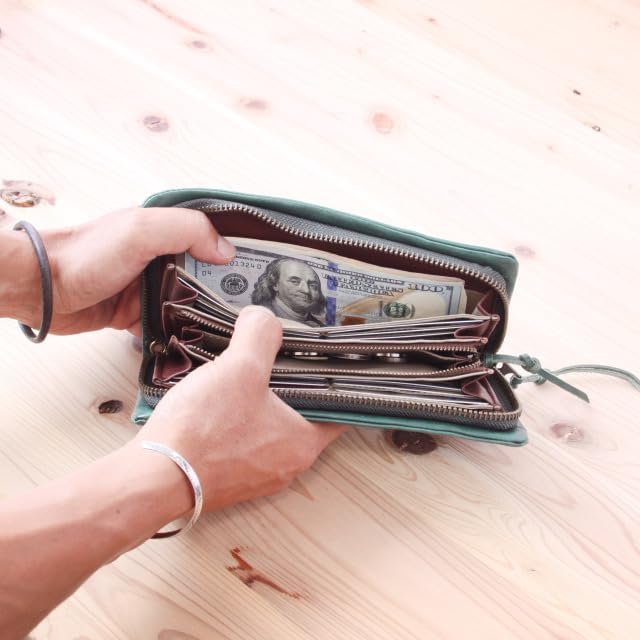 [Ain Soph] DA74-MBL (アインソフ) ミズーリベリー袋縫いラウンドファスナー長財布