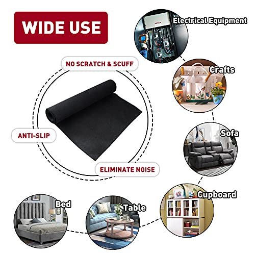Modigt 40" X 70" High Grade - Underfelt Carpet For Rv, Boat, Truck, Speaker Box, Door Liner, Desk (Black) #TOP5