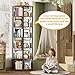 Aheaplus 6 Tier Rotating Bookshelf Tower, Revolving Bookcase, 360° Round Spinning Book Shelf, Narrow Swivel Bookshelves Vertical Turning Corner Bookshelf Organizer for Small Space, Rustic Brown