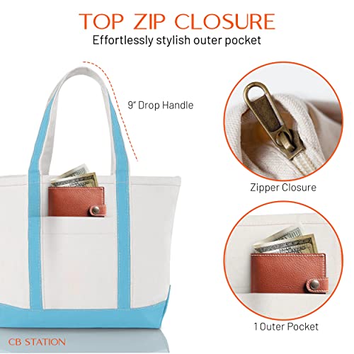 Bolso tote clásico mediano de lona para mujer miniatura 4
