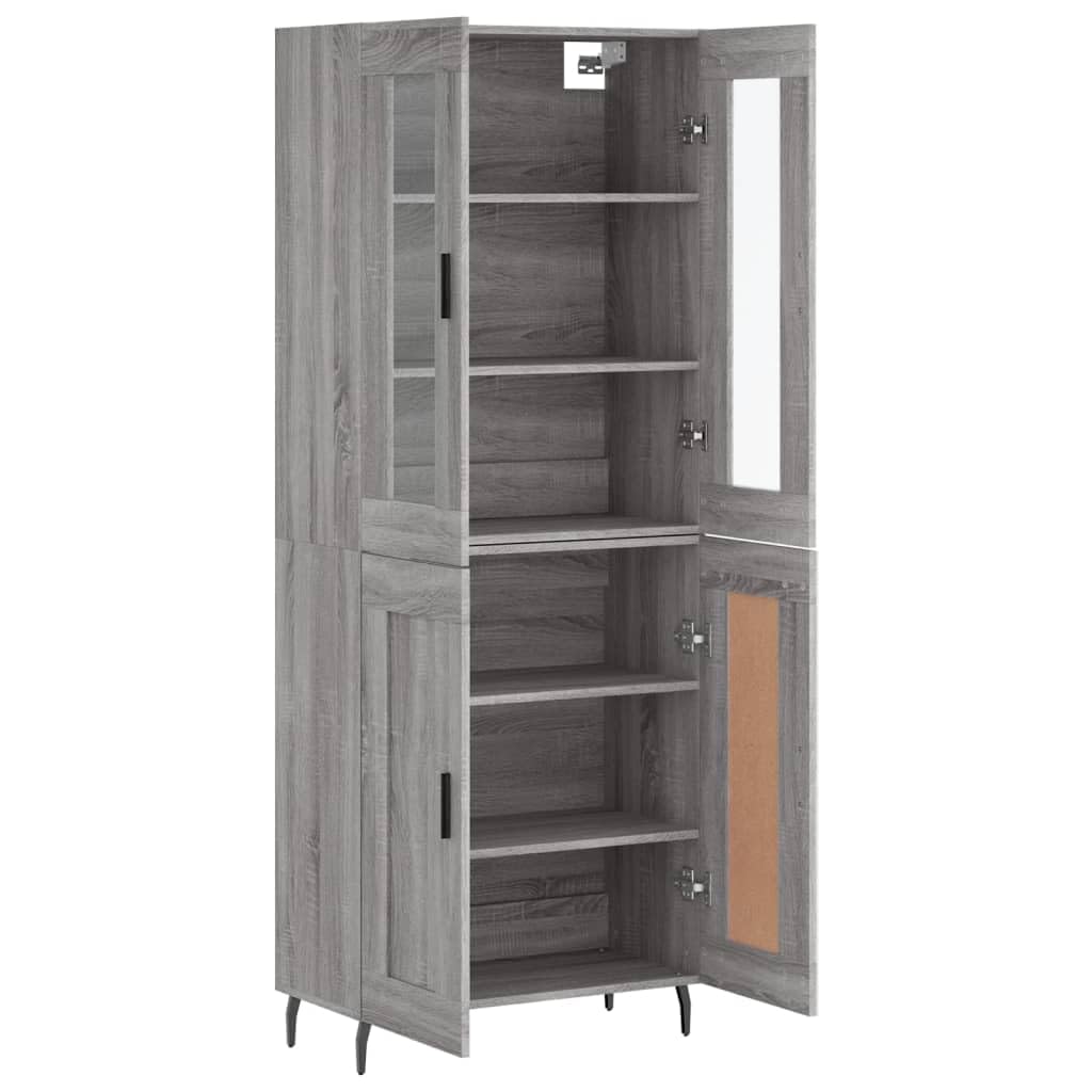 vidaXL Witrynka szary dąb sonoma 69,5x34x180cm materiał drewnopochodny