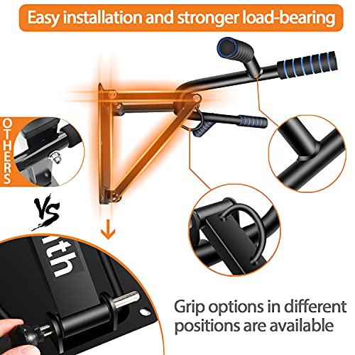 MasiStranth Wall Mounted Pull Up Chin Up Bar for Crossfit Training , Best Heavy -duty Foldable Pullup Bar with Ergonomic Grips for Indoor Home Gym Workout,Maximum Weight 600 Pounds (USA Patent)