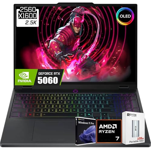 Image of Lenovo Legion 5 15.1 inch WQXGA OLED 165Hz Gaming Laptop, NVIDIA GeForce RTX 5060 8GB GDDR7, AMD Ryzen 7-260(>Intel i9-13905H), WiFi 7, RGB Backlit, Win11 PRO, W /128GB PSD(64GB|4TB SSD)