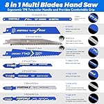 8-In-1 Multi Blades Hand Saw, Mini Blade Quick Change Mechanism, Drywall Cutter Saw, for Cutting Drywall, Sheetrock, Wood, Metal, Plastic, Plywood. - Image 5