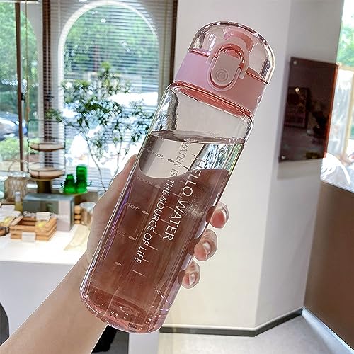 Lizbin Water Bottle Sports Water Bottle, Reusable Clear Water Bottle, Plastic Water Bottles with Carrying Strap - Image 3
