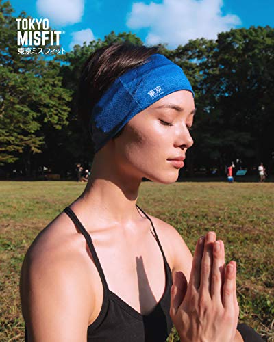 Tokyo Misfit - Japanese Headbands For Men & Women, Sweat Band, Workout, Yoga, Fashion, Running, Sports, Basketball, Bandana (Wave-Seigaiha) #TOP5