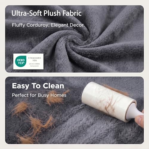Image of Faux Fur Dog Bed Covers - Ultra Soft Rose Velvet, Removable & Washable, Cozy & Durable,Large Pet Bed Cover Only (No Filling) - Gray, (Sherpa Gray, 36 inch L x 24 inch W x 4 inch Th)