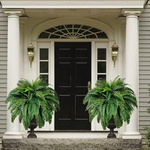 Generic Large Artificial Boston Ferns,19in UV Resistant Ferns Artificial Plants with 18 Leaves Faux Plants Indoor,Lifelike Faux Ferns Artificial Plants,Artificial Boston Fern for Window Home Decor, IAQ1Q0VVR0OH5VRR1UJ