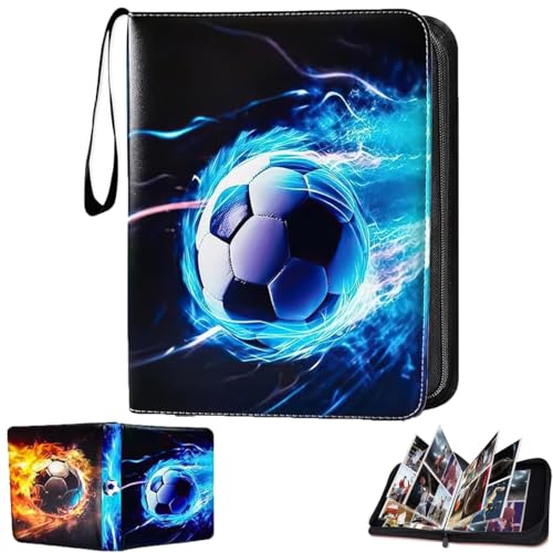 Album à collectionner,Porte Carte à Collectionner,Album Photo de Cartes à Collectionner de Football, 50 Pages 400 Album Classeur Carte Football, Album de cartes de Football avec fermeture éclair