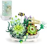 🍀【Kreative Dekoration】Das Bausatz-Set eignet sich als Ausstellungsstück für Ihr Büro, Bücherregal, Schreibtisch und Zimmer. Platzieren Sie den Sukkulenten-Bonsaibaum an einem beliebigen Ort.