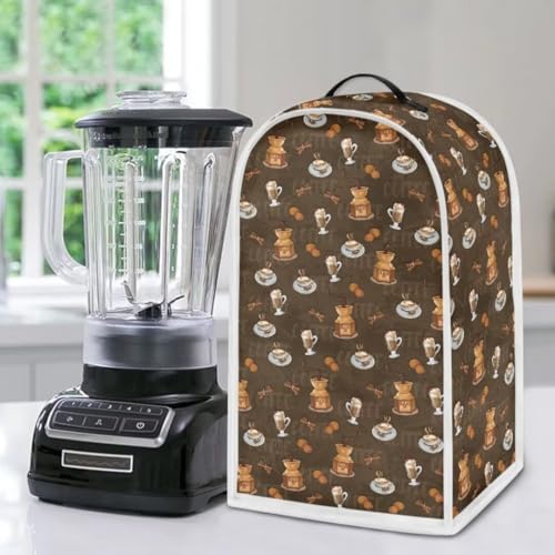 Image of Coffee Cup Blender Dust Cover, Anti Fingerprint Polyester Stand Mixer or Coffee Maker Appliance Protector, Stain Resistant Blender Cover for Kitchen Appliance Machine Washable
