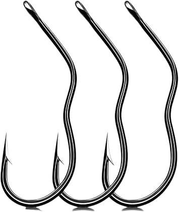 Pack of 100 Carp Hook Automatic Flip Fishing Hook High Carbon Steel with Eye Sharp Barbed