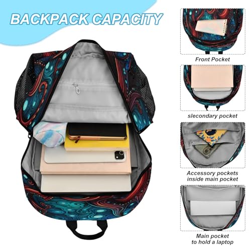 Oeuvre abstraite pieuvre sur ensemble sac à dos pour étudiants design - 4