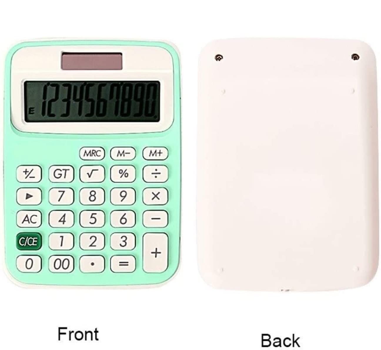 Calcolatrice per Ufficio Calcolatrici for Studenti Calcolatrice Portatile A Doppia Alimentazione Solare con Cordino Display A 10 Cifre Scuola(White)