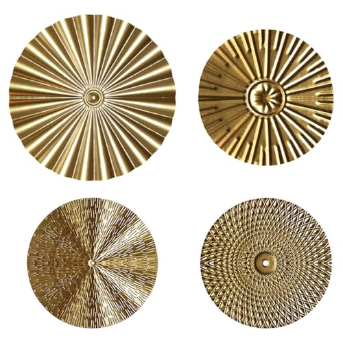 Pendentifs muraux en métal doré Cabilock en lot de 4 pour la décoration intérieure de salon