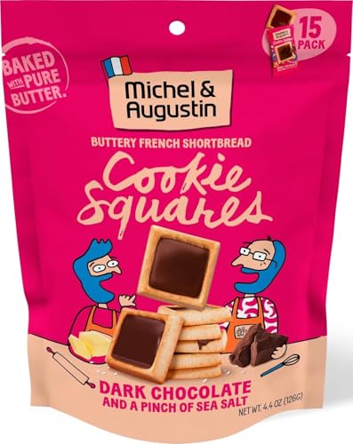 Image of Michel & Augustin Dark Chocolate Sea Salt Shortbread Cookies, 15ct Bag