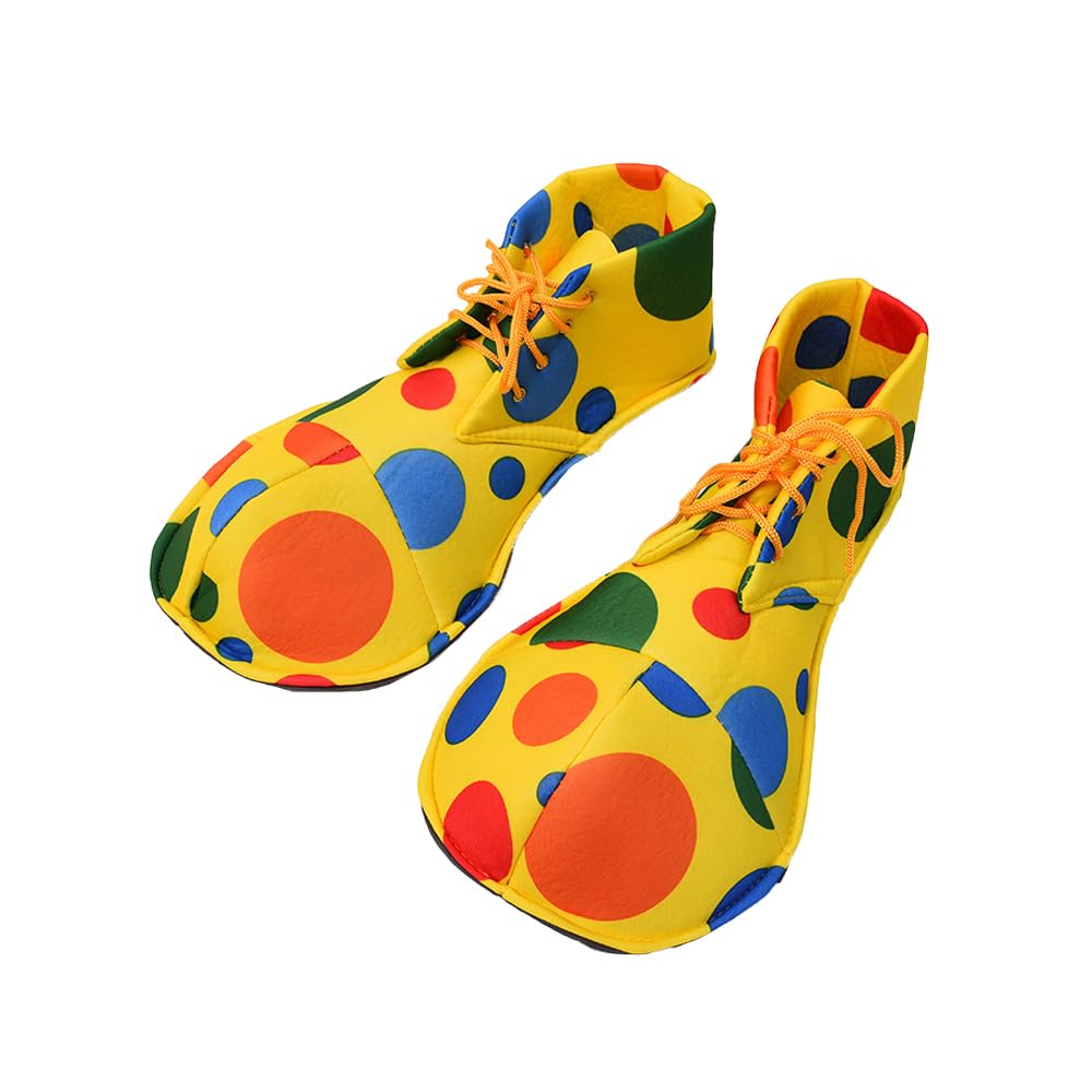 Sarini Chaussures de Clown Fournitures de Costume de Clown Grandes Chaussures de Clown Arc-en-Ciel pour la fête d'halloween Accessoires de déguisement de Clown Accessoires de Costume de Cosplay