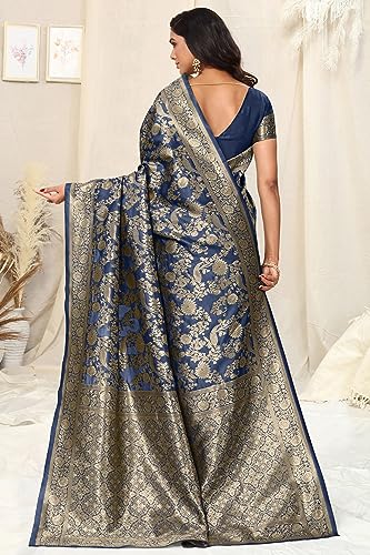Image of MIRCHI FASHION Women Saree | Jacquard Banarasi Silk Woven Ethnic Motif Office Wear Sari