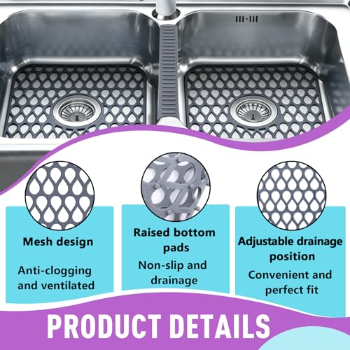 Set de 3 protectores para fregadero de silicona 13.4 x 11.5 pulg. miniatura 4