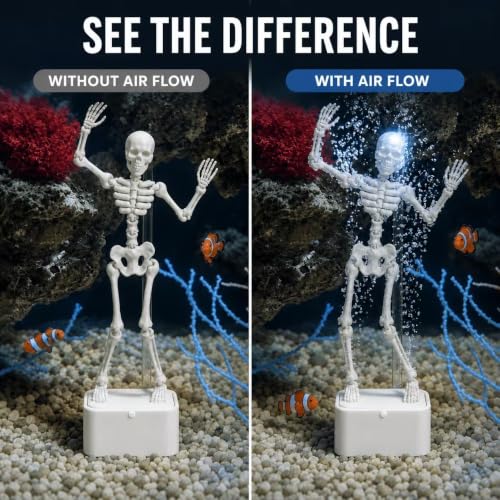 Image of Dancing Skeleton Aquarium Ornament with air Bubble Action | 3D Printed | Fun Aquarium Decor for Freshwater & Saltwater Tanks(Suction Cup not Included)