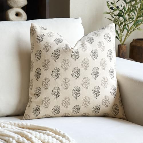 FIOUOVO Floral Throw Pillow Covers 20x20 Pillow Cover Vintage Accent