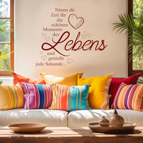 tjapalo® a51 Wandtattoo nimm dir Zeit für die schönen Momente wandtattoo wohnzimmer spruch zitate Wandsticker Flur und Diele wanddeko… – Ansicht 4