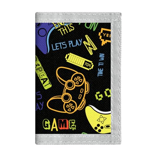 Carteira infantil com três dobras para meninos de 4 a 18 anos, carteira juvenil RFID com bolso para moedas com zíper, carteira adolescente para uso diário na escola, LCS-YXJ0007, Carteira com três