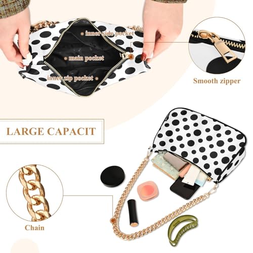 Bolso de hombro para mujer con cierre de cremallera miniatura 6