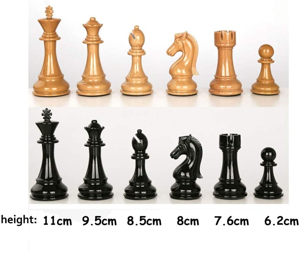 MRKU Set di Scacchi Pieghevole in Legno Naturale con Slot per riporre i Pezzi degli Scacchi Lavorati a Mano, Regalo di Alta qualità per Adulti, Scacchiera per Esterni