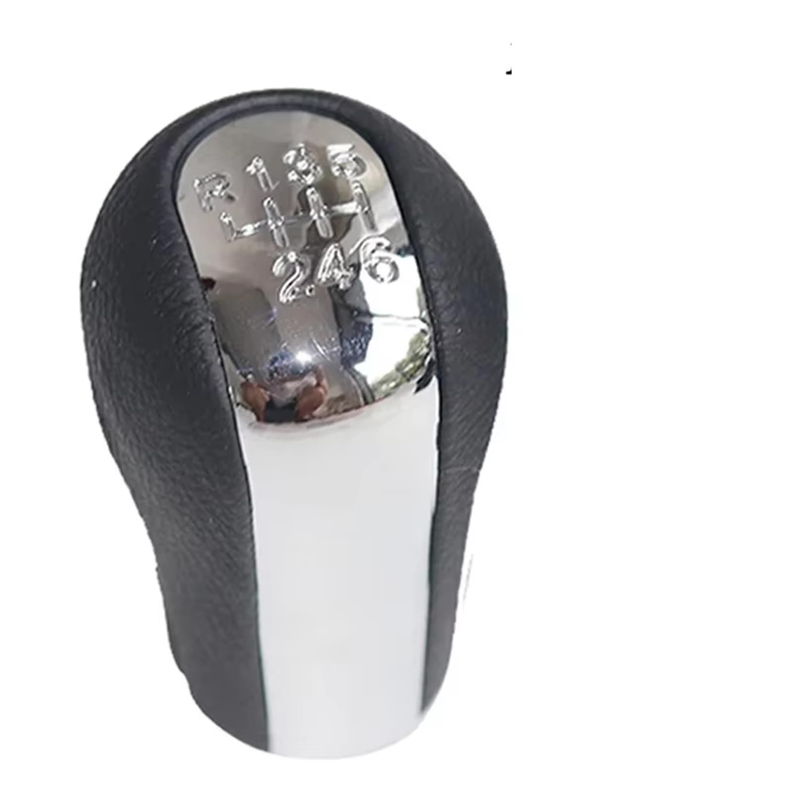 Cpddngzmkk 6 Speed Knob Gear Shift Knob Lever 5/6 Speed Chrome & Leather Manual Gear Shift Knob Shifter Lever Handle Stick For Corolla Estate (_E12_) (2001-2007)