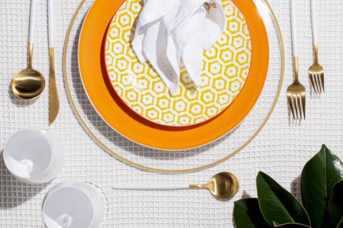 Set de 4 Platos Barski de Vidrio Transparente con Borde Dorado miniatura 2