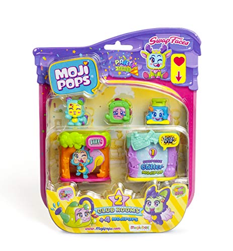 MojiPops Party Blister Club Room avec 4 Figurines MojiPops (1 Paillettes)