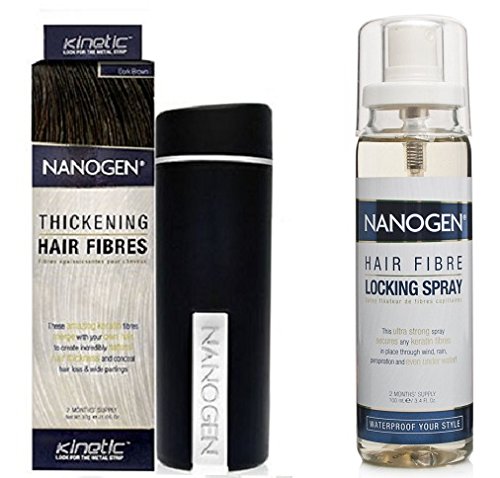 Sponsored Ad - Combo of Nanogen Thickening Hair Fibres Dark Brown 30gms with Locking Spray