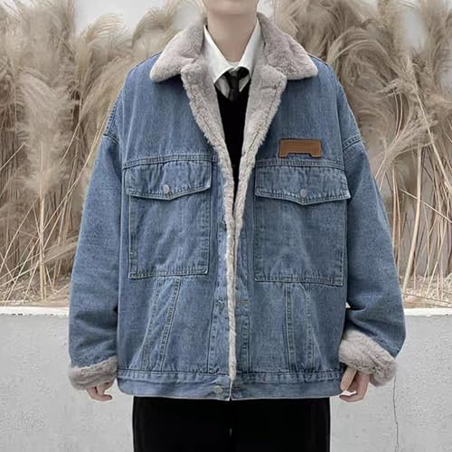 Chaqueta de hombre estilo sherpa denim con forro térmico miniatura 3