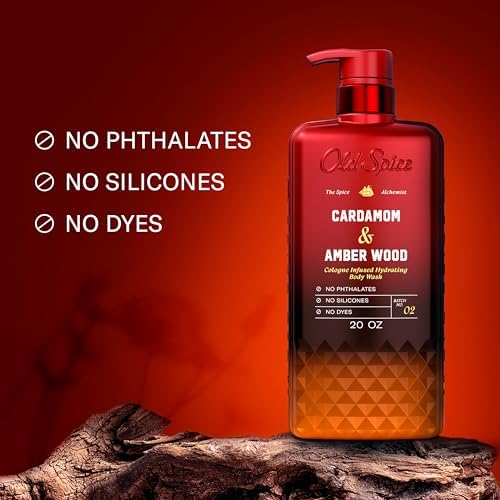 Old Spice Body Wash for Men, The Spice Alchemist Collection, 24/7 Cologne Infused Hydration, No Trade Off Formula, Free of Phthalates Silicones & Dyes, Cardamom + Amber Wood Scent, 20 oz — view 2