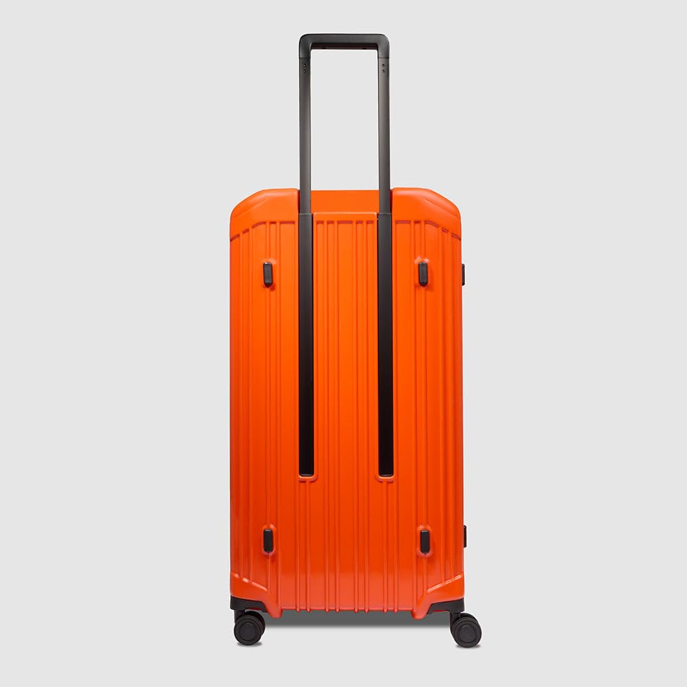 PIQUADRO - Trolley Rigido Trunk 4 Ruote Policarbonato - Unisex - Arancione | 42x80x37 cm, Guscio robusto, Elegante e Professionale, Manico telescopico, Trasferte